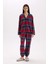 Yılbaşı Temalı Beli Lastikli Ekose Desenli Flanel Pijama Altı-Fall in Love X9052AZ24WN 8