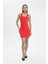 Coool Bodycon Vücudu Saran Basic Düz Fitilli Kaşkorse Kolsuz Mini Kırmızı Elbise A0732AX24SM 8
