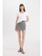 Yüksek Bel Mini Jean Şort Etek C0695AX24SM 9