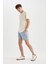 Regular Fit Yazlık Keten Bermuda Şort A2667AX24SM 11