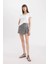 Yüksek Bel Mini Jean Şort Etek C0695AX24SM 12