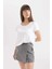 Yüksek Bel Mini Jean Şort Etek C0695AX24SM 13