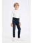 Erkek Çocuk Slim Fit Dar Kesim Düz Paça Cepli Jean Pantolon C5706A824WN 13