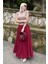 Bordo Vual Kumaş Basic Kadın Uzun Boy Kadın Etek MG2366 3