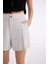 Regular Fit Yüksek Bel Pileli Şort D0963AX24SM 12