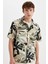 Regular Fit Yazlık Hawaii Baskılı Pamuklu Kısa Kollu Gömlek C7667AX24SM 7