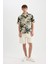 Regular Fit Yazlık Hawaii Baskılı Pamuklu Kısa Kollu Gömlek C7667AX24SM 8