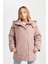 Kız Çocuk Çıkarılabilir Suni Kürk Yaka Kapüşonlu Parka C8515A824AU 9
