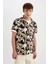 Regular Fit Yazlık Hawaii Baskılı Pamuklu Kısa Kollu Gömlek C7667AX24SM 8