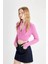 Crop Basic Düz Fermuarlı Dik Yaka Triko Hırka C6298AX24WN 9