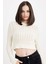 Regular Fit Crop Bisiklet Yaka Örgü Delikli Triko Kazak C6321AX24WN 6