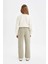 Kız Çocuk Straight Fit Düz Geniş Bol Paça Cepli Pamuklu Pantolon C7472A824AU 18