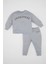 Erkek Bebek 2'li Takım Bisiklet Yaka Baskılı Sweatshirt Üst Beli Lastikli Jogger Eşofman Altı D0723A524WN 6