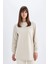 Oversize Geniş Kalıp Basic Düz Sweatshirt Tunik D0410AX24SM 9