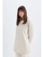 Oversize Geniş Kalıp Basic Düz Sweatshirt Tunik D0410AX24SM 10