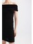 Bodycon Vücudu Saran Omuzu Açık Fitilli Kaşkorse Uzun Kollu Mini Elbise D1171AX24SM 13