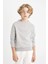 Erkek Çocuk Gri Bisiklet Yaka Pamuklu Basic Düz Okul Sweatshirt A4246A824AU 9