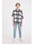 Erkek Çocuk Oversize Geniş Kalıp Polo Yaka Flanel Kareli Gömlek C9076A824WN 14