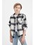 Erkek Çocuk Oversize Geniş Kalıp Polo Yaka Flanel Kareli Gömlek C9076A824WN 15