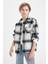 Erkek Çocuk Oversize Geniş Kalıp Polo Yaka Flanel Kareli Gömlek C9076A824WN 16