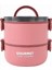 Çelik Beslenme Kabı Iki Katlı 1200ML Pembe P1802 1