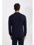 Lacivert Standart Fit Normal Kesim Fermuarlı Polo Yaka Triko Kazak D0621AX24AU 12