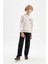 Erkek Çocuk Bej Kapüşonlu Baskılı Okul Sweatshirt C7557A824AU 11