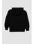 Erkek Çocuk Siyah Cepli Kapüşonlu Basic Düz Okul Sweatshirt C7564A824AU 18