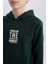 Erkek Çocuk Cepli Yazı Baskılı Kapüşonlu Okul Sweatshirt C7567A824WN 14