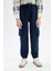 Erkek Çocuk Kargo Cepli Beli Bağcıklı Lastikli Paça Lacivert Jogger Gabardin Pantolon C6623A824AU 14