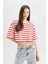 Fitted Çizgili Kısa Kollu Tişört A9046AX24SM 9