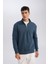 Comfort Regular Fit Rahat Kalıp Fermuarlı Dik Yaka Basic Düz Sweatshirt X7405AZ24AU 9