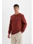 Regular Fit Bisiklet Yaka Kalın Basic Düz Sweatshirt T3777AZ24AU 9