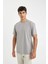 %100 Pamuk New Regular Fit Bisiklet Yaka Basic Düz Kısa Kollu Tişört V7699AZ24AU 11