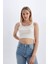 Slim Fit Dar Kesim Kare Yaka Triko Atlet U6412AZ24AU 8