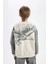 Erkek Çocuk Oversize Geniş Kalıp Bisiklet Yaka Sırt Baskılı Sweatshirt C9808A824WN 12