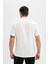Modern Fit Yazlık Polo Yaka Basic Düz Aerobin Kısa Kollu Beyaz Gömlek V8406AZ24SM 12