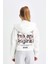 Kız Çocuk Oversize Geniş Kalıp Crop Kapüşonlu Baskılı Sweatshirt D0314A824AU 12