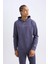 Fit Standart Fit Kapüşonlu Arma Baskılı Kanguru Cepli Skuba Dalgıç Kumaş Sporcu Sweatshirt D1893AX24AU 10