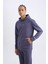 Fit Standart Fit Kapüşonlu Arma Baskılı Kanguru Cepli Skuba Dalgıç Kumaş Sporcu Sweatshirt D1893AX24AU 11