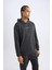 Fit Standart Fit Kapüşonlu Arma Baskılı Kanguru Cepli Skuba Dalgıç Kumaş Sporcu Sweatshirt D1892AX24AU 11