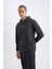 Fit Standart Fit Kapüşonlu Arma Baskılı Kanguru Cepli Skuba Dalgıç Kumaş Sporcu Sweatshirt D1892AX24AU 12