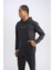 Fit Standart Fit Kapüşonlu Arma Baskılı Kanguru Cepli Skuba Dalgıç Kumaş Sporcu Sweatshirt D1892AX24AU 13