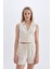 Regular Fit Normal Bel Keten Karışımlı Şort D0967AX24HS 10