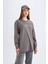 Regular Fit Bisiklet Yaka Baskılı Sweatshirt Tunik D0391AX24AU 8