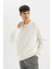 Oversize Geniş Kalıp Bisiklet Yaka Kalın Basic Düz Sweatshirt T5139AZ24AU 15