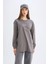 Regular Fit Bisiklet Yaka Baskılı Sweatshirt Tunik D0391AX24AU 9