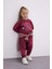 Kız Bebek 2'li Takım Baskılı Bisiklet Yaka Sweatshirt Beli Lastikli Eşofman Altı D0815A524AU 10