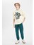 Erkek Çocuk Oversize Geniş Kalıp Kapüşonlu Baskılı Okul Sweatshirt C9280A824AU 8