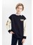 Erkek Çocuk Oversize Geniş Kalıp Bisiklet Yaka Baskılı Okul Sweatshirt C9281A824AU 6